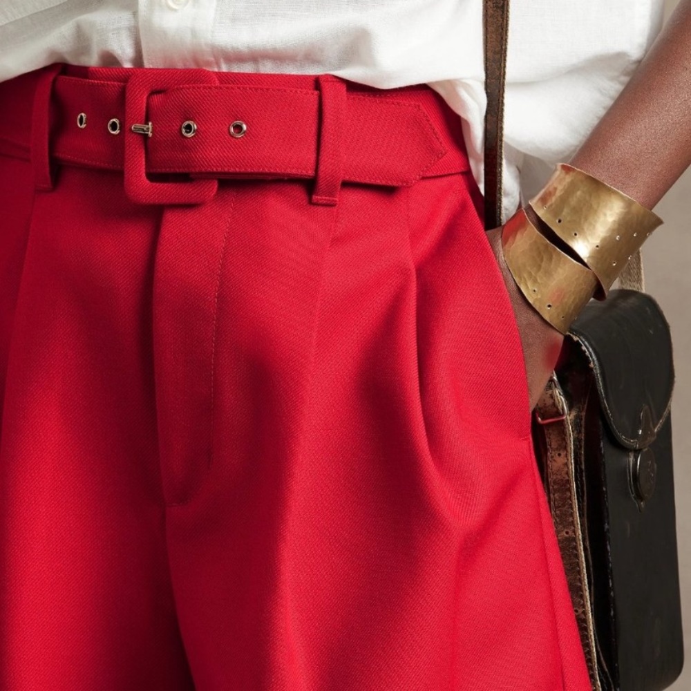 Banana Republic Italian Wool Red Sunset Bermuda Shorts - Picture 5 of 11